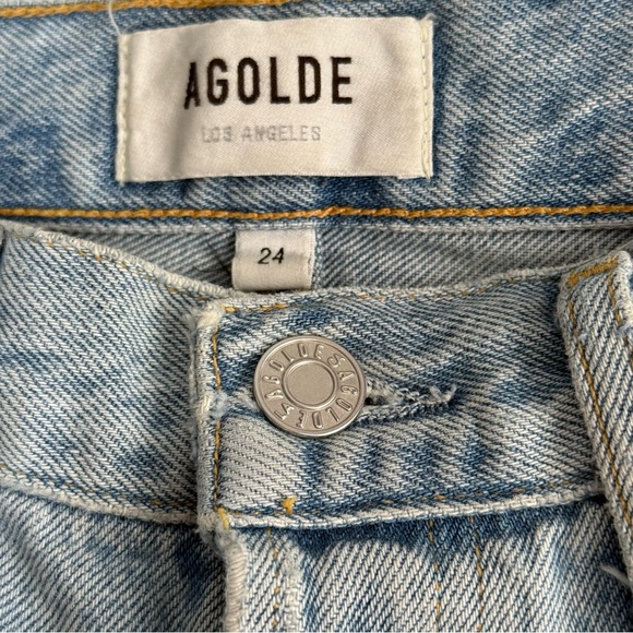 AGOLDE Fitted 90s Straight Leg Jeans 24 PINCH FLSHBK High Rise Distressed Rigid - Picture 5 of 16